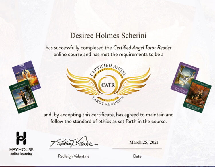 Adding to my Intuitive Tool box! Happy to now be a Certified Angel Tarot Reader! 676D9716-59E0-4B16-