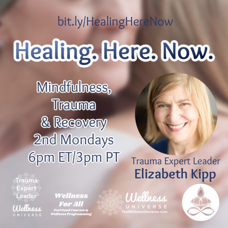 LIVE IN 2 DAYS! Join us for Healing. Here. Now. Mindfulness, Trauma, and Recovery Elizabeth brings h