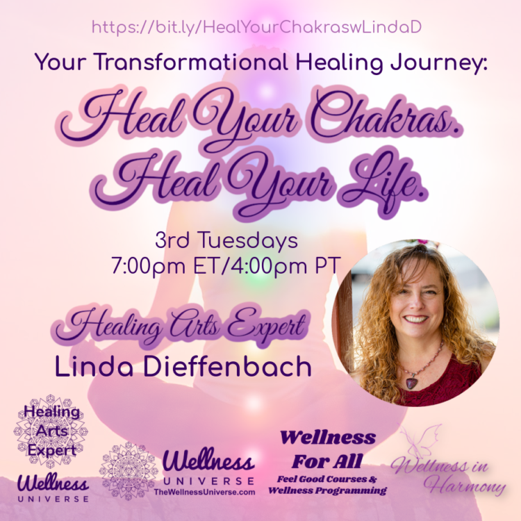 LIVE TODAY! Linda Dieffenbach @lindadieffenbach – Heal Your Chakras, Heal Your Life Join us fo