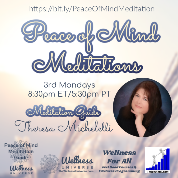 LIVE IN 2 DAYS! Theresa Micheletti @theresamicheletti – Peace of Mind Meditations Join us on t