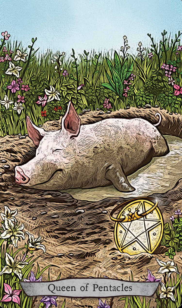 “Today’s a great day for some intentional ‘me time’.” Queen Of Pentacles (Pig) – Ani