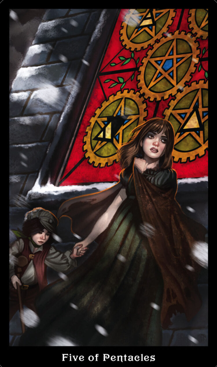 “Today’s a great day to sit with the uncomfortableness.” Five Of Pentacles – SteamPunk T